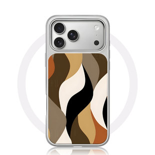 彩色波浪大孔电镀黑框磨砂磁吸碳纤纹手机壳适用苹果iphone17promax华为P70ULTRAMATE60PRO小米14PRO