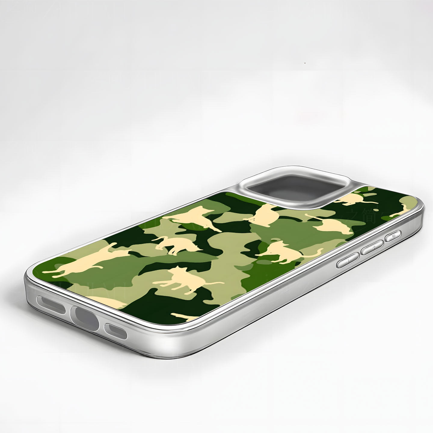 迷彩猫咪剪影大孔电镀黑框磨砂磁吸碳纤纹手机壳适用苹果iphone17promax华为P70PRO小众个性P70ULTRA