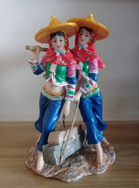 惠安伴手礼泉州特色旅游纪念品扛石头树脂摆件办公书桌摆件工艺品