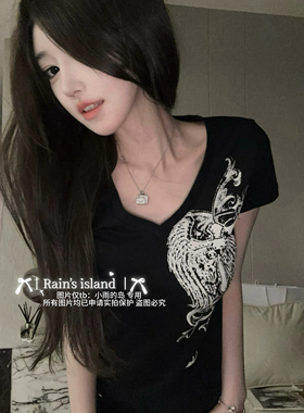 【小雨的岛】d.i.a风涩谷十字架翅膀天使印花短袖t亚文化