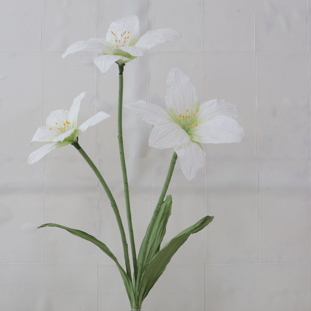 百合花纸花皱纹纸婚庆舞台路引花大花美陈橱窗拍照婚礼道具定制