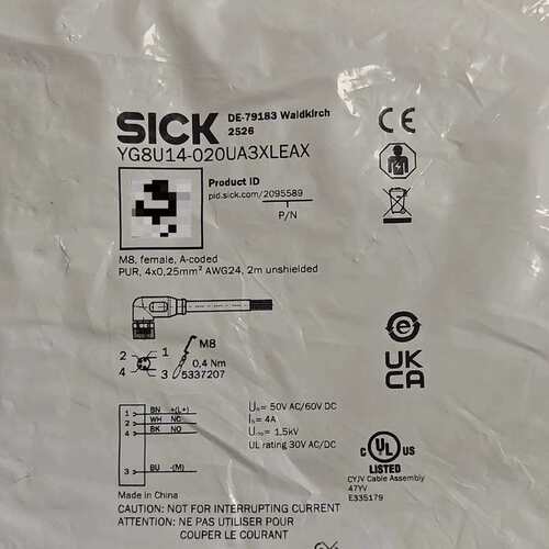 议价全新SICK西克传感器原装电缆 型号YG8U14-020UA