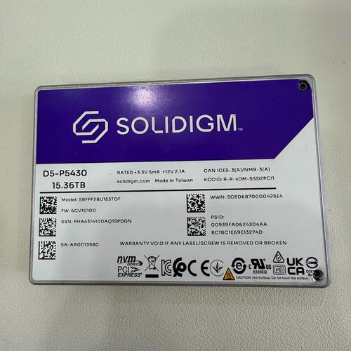 议价Solidigm D5-P5430 15.36TB U.2可维修