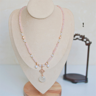 韶华记 沅水客 原创设计宝宝锁玉石软璎珞温柔汉服旗袍古风项链