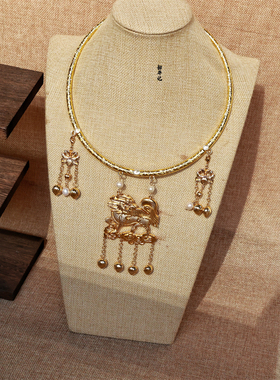 韶华记铜镀金项圈麒麟汉服璎珞