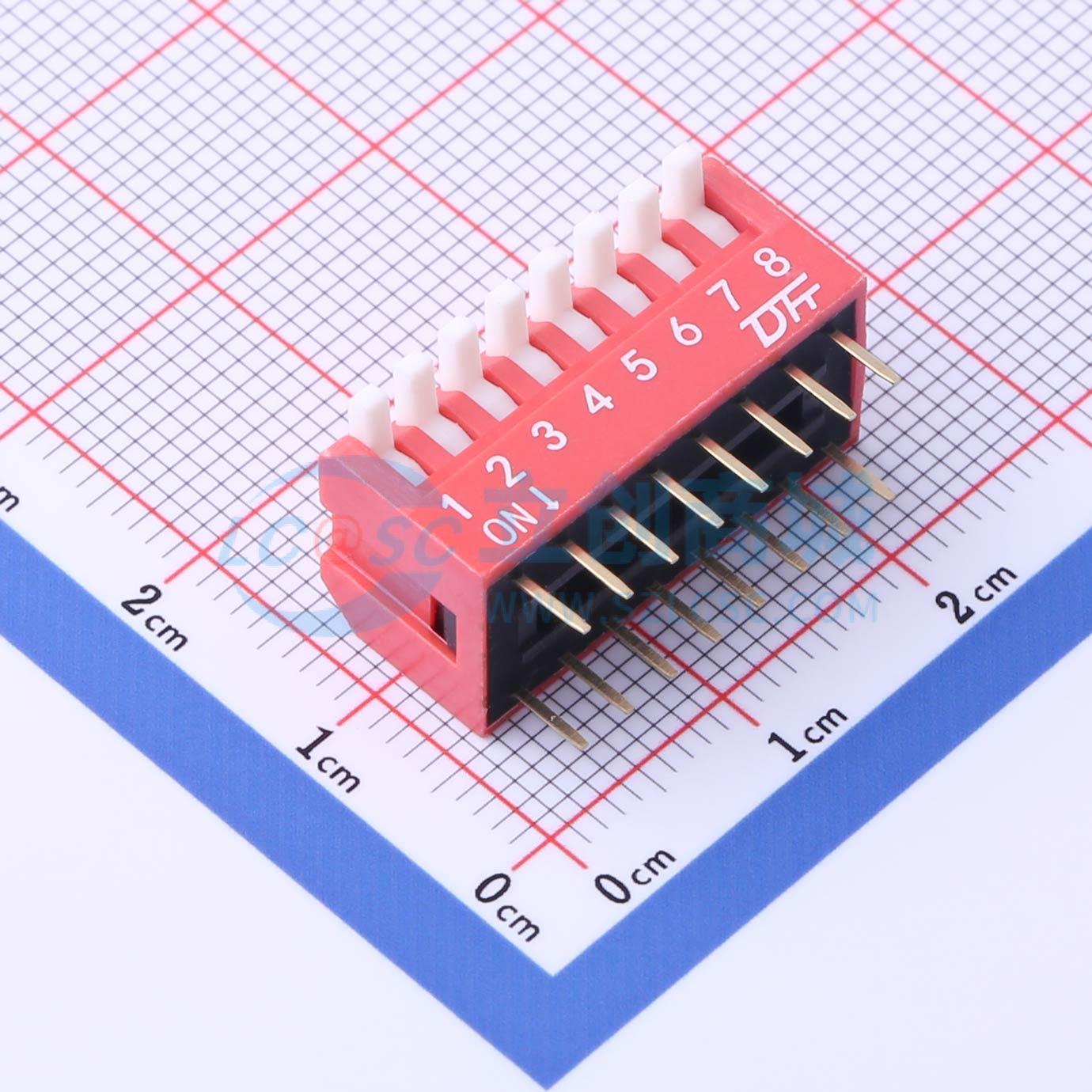 拨码开关 KF1002-08P-R3-GLG-DFT-02B 插件 原装 电子元器件配单