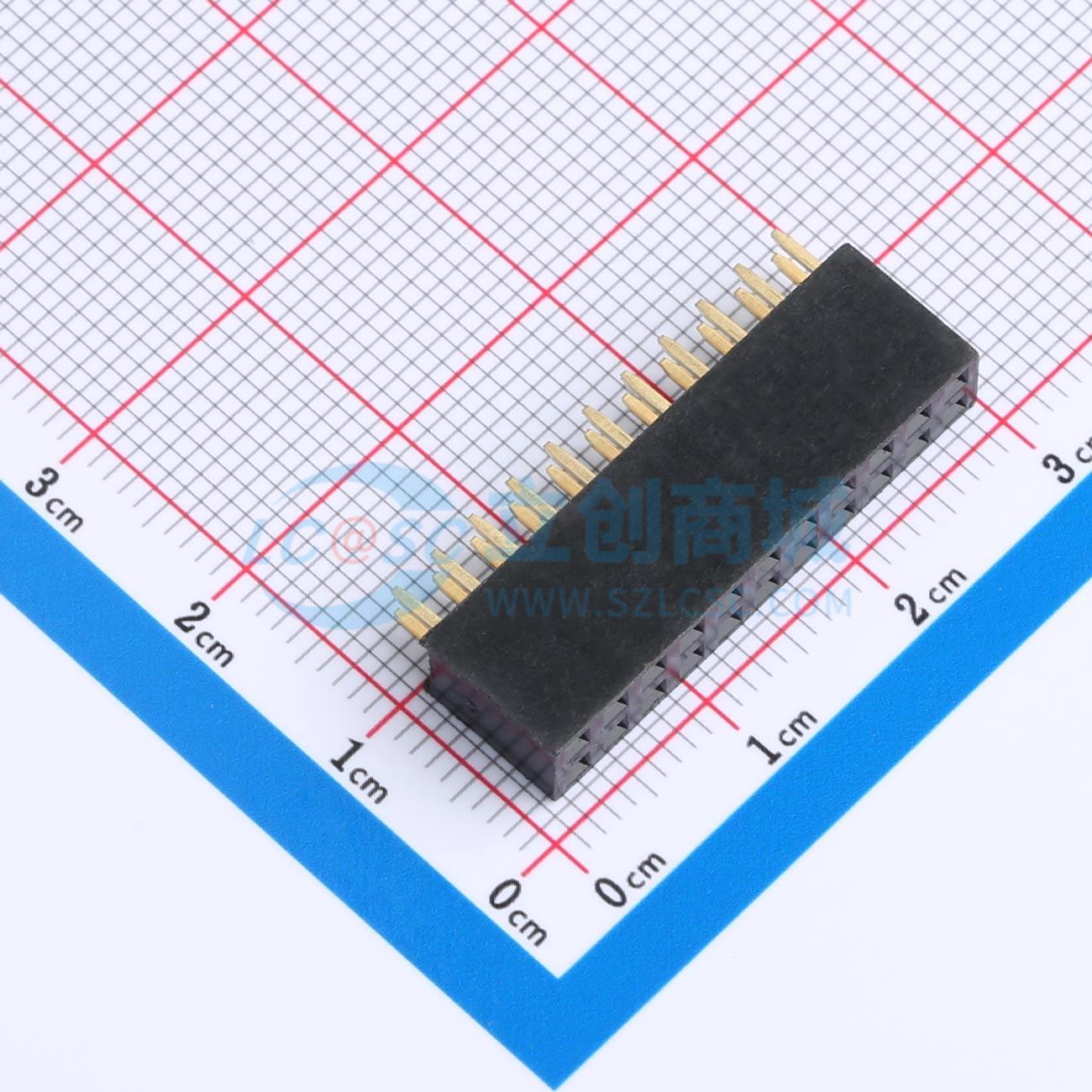 排母 X6521FV-2x11-C85D32 插件,P=2.54mm 2x11P 方孔 电子元器件