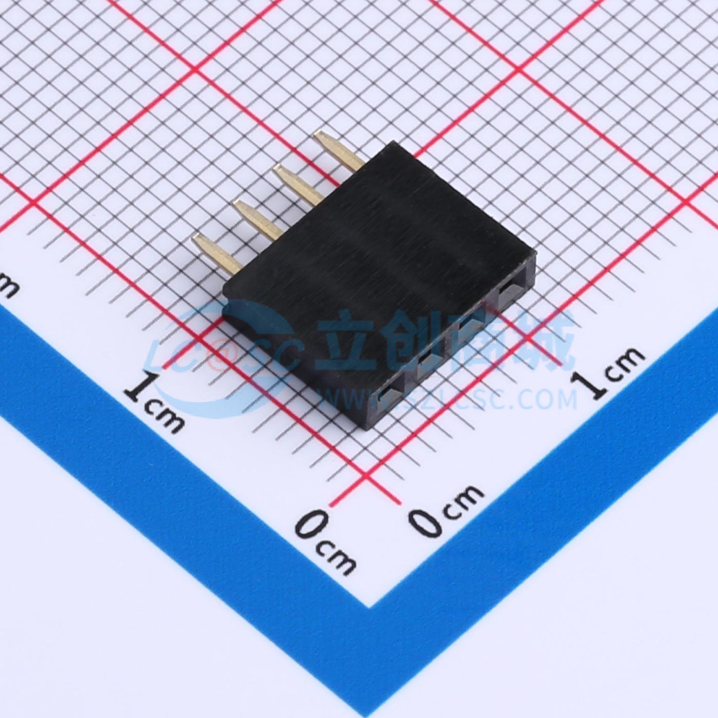 排母 CSHA101-0402A001R1AA 插件,P=2.54mm 1x4P 单排 电子元器件