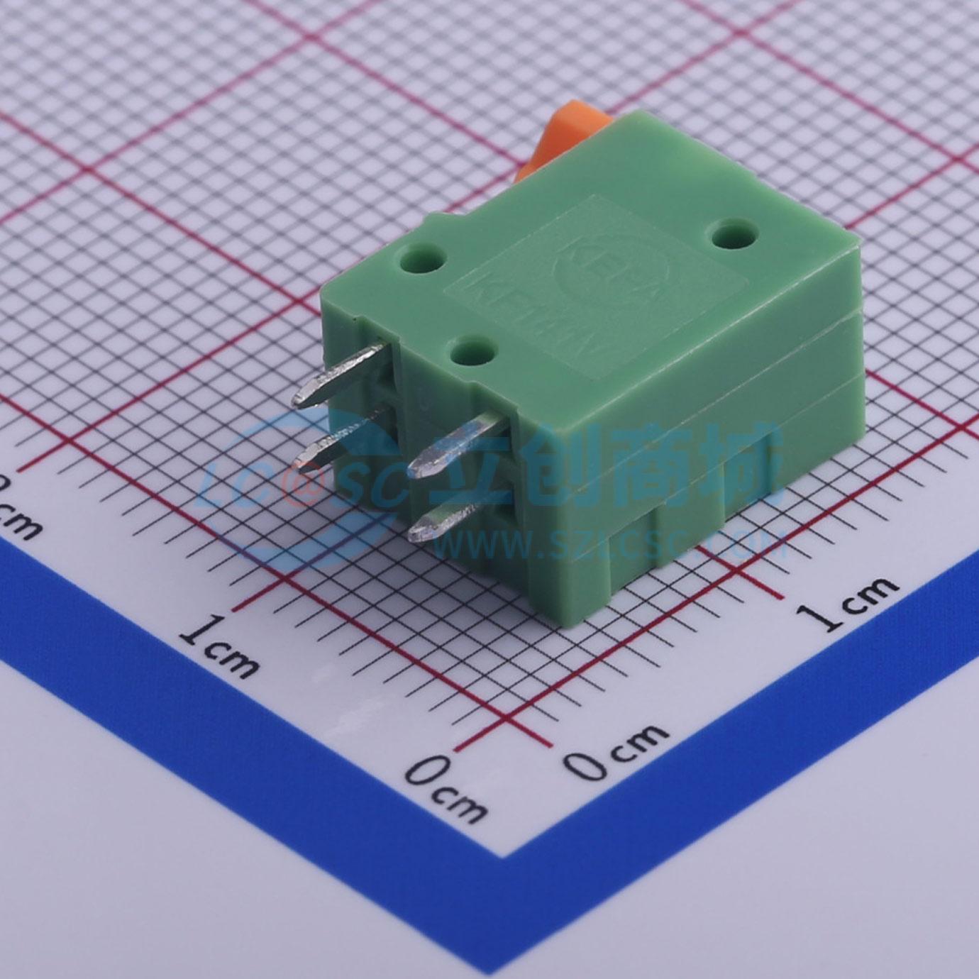 弹簧式接线端子 KF141V-2.54-2P 插件P=2.54mm 2P 电子元器件