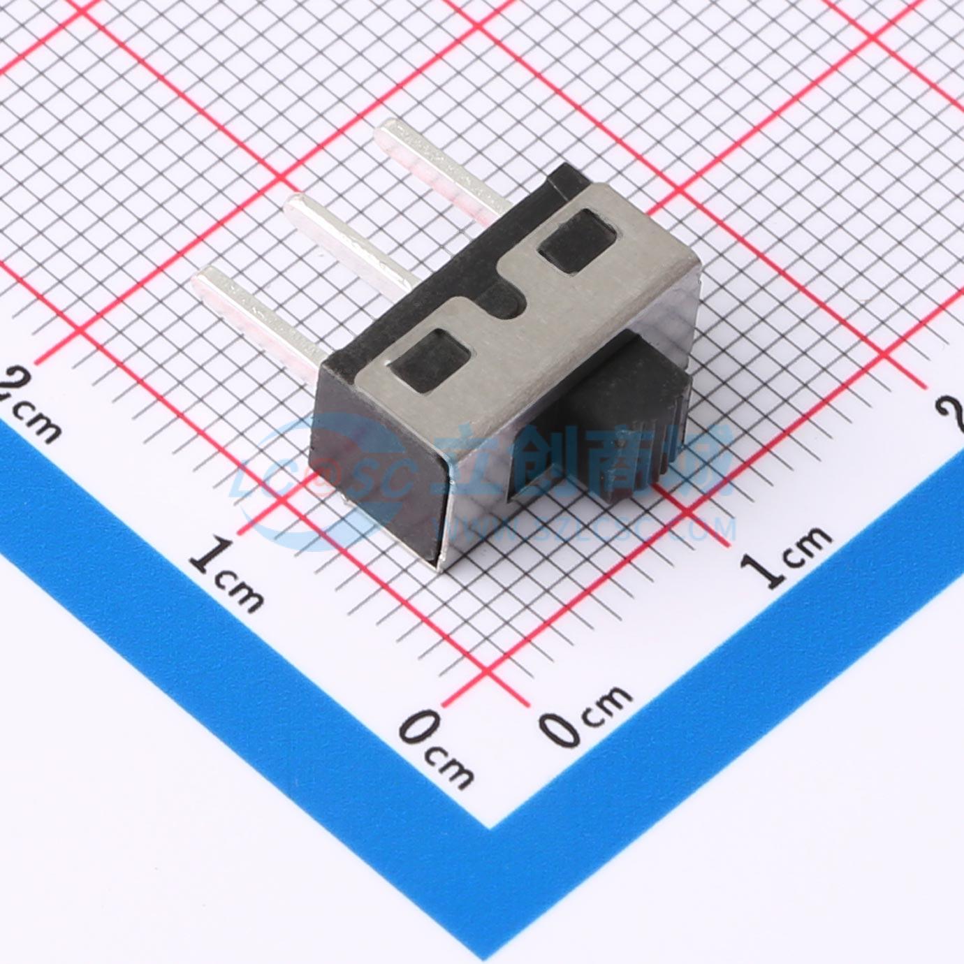 滑动开关 HX SS12D10G3 插件-3P,6.7x12.7mm 单刀双掷 12.7mm 6.7