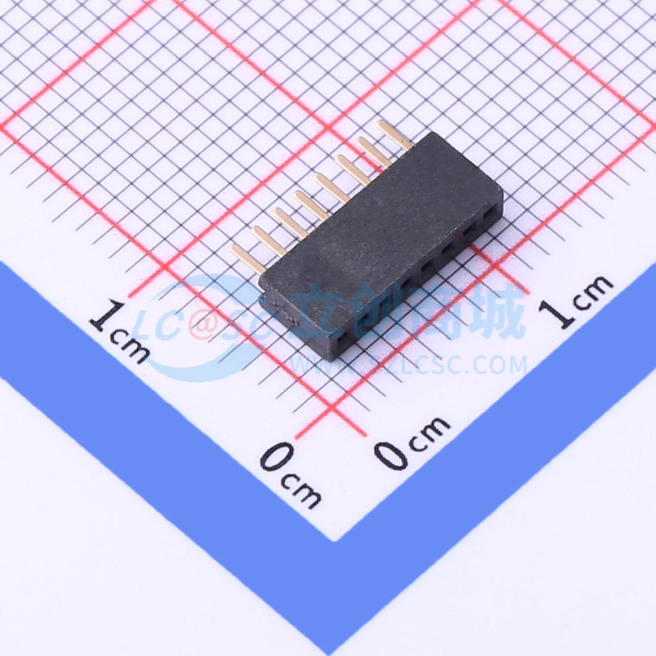 排母 KH-1.27FH-1X8P-H4.3 插件,P=1.27mm 1x8P 方孔 电子元器件