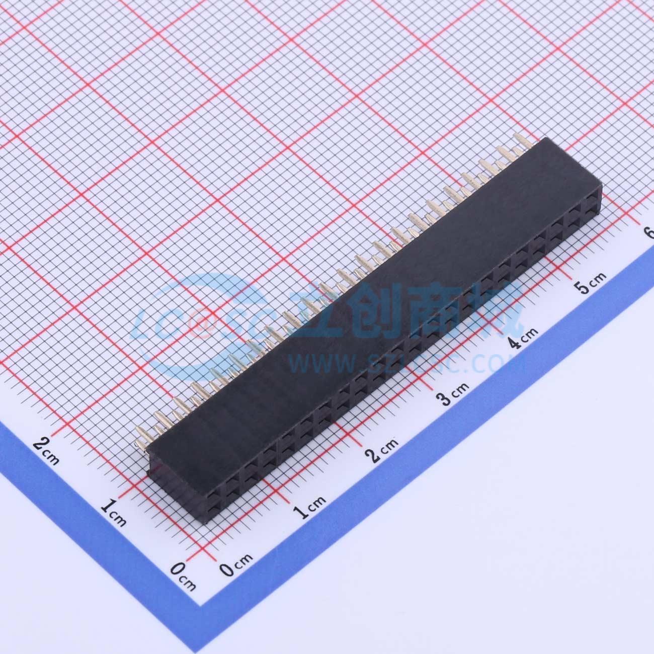 排母 CS-1166SDIG-2X22(H8.5) 插件,P=2.54mm 2x22P 双排 原装