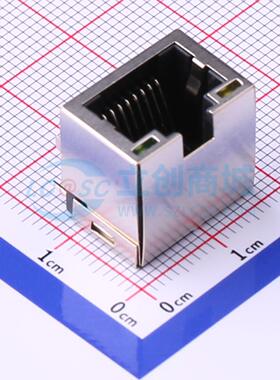 以太网连接器 RC02113 RJ45插座 弯插 有屏蔽 原装