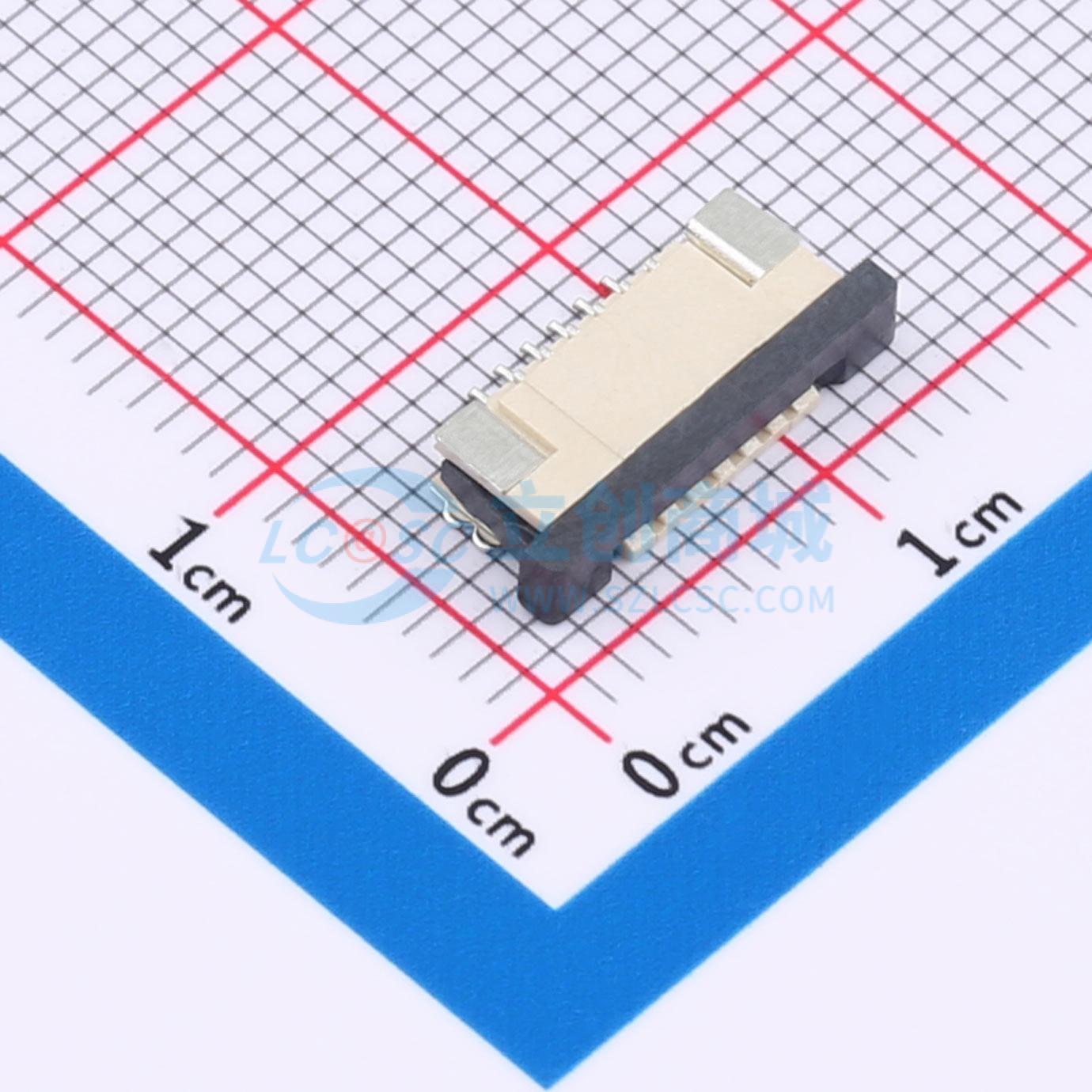 FFC/FPC连接器 CT10252-06R-00-D SMD,P=1mm,卧贴 抽屉式 6P 下接