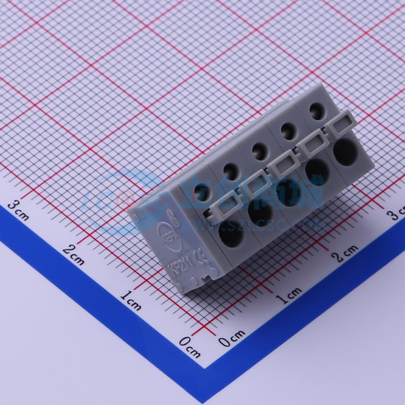弹簧式接线端子 KF211V-5.0-5P 插件P=5mm 5P 电子元器件配单