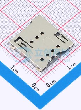 SIM卡连接器 SIM7100-6-1-15-00-A SMD 自弹式 MicroSIM卡 1.5mm