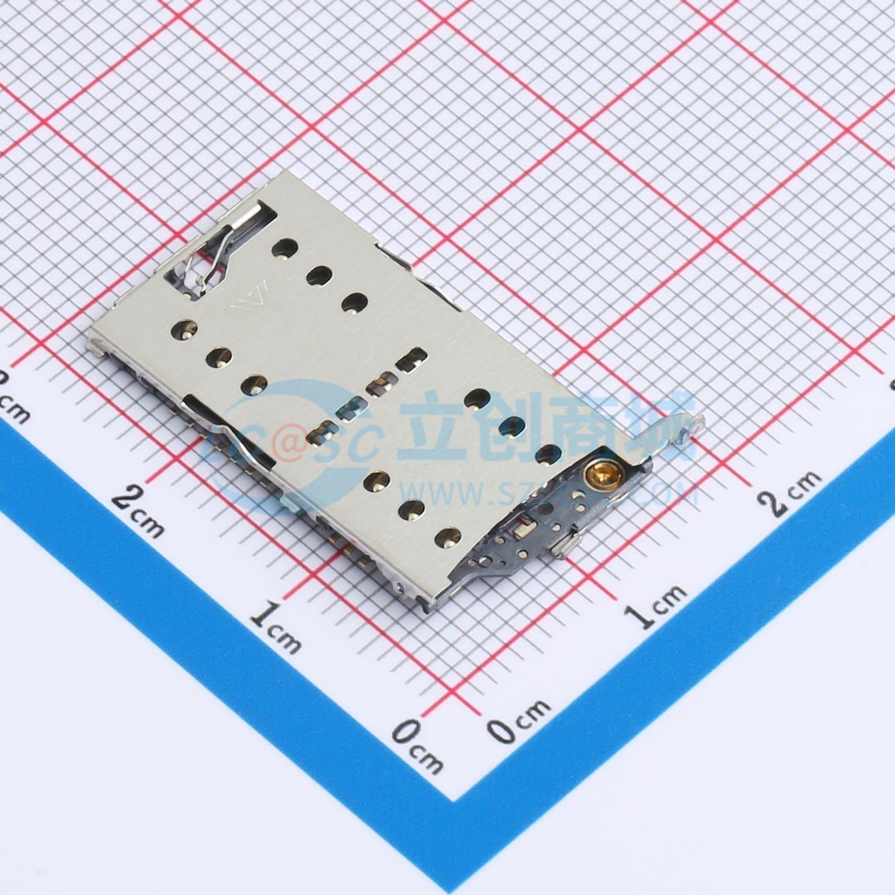 SIM卡连接器 XDSM-1035-08 SMD 卡托式 NanoSIM卡 1.8mm NanoSIM