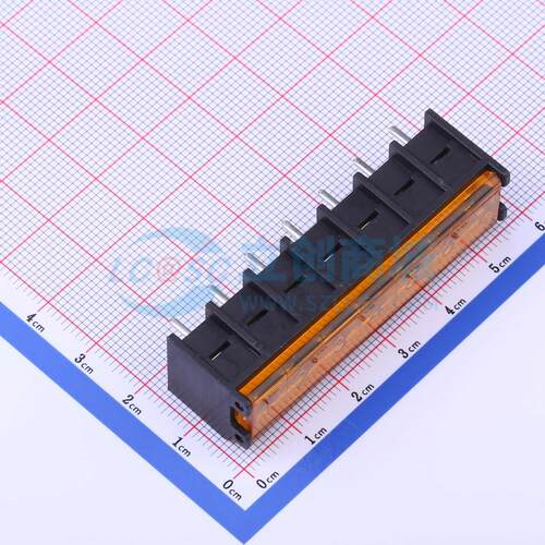 栅栏式接线端子 DBT50G-7.62-7P-BK-P 插件,P=7.62mm 带盖板 1x7P