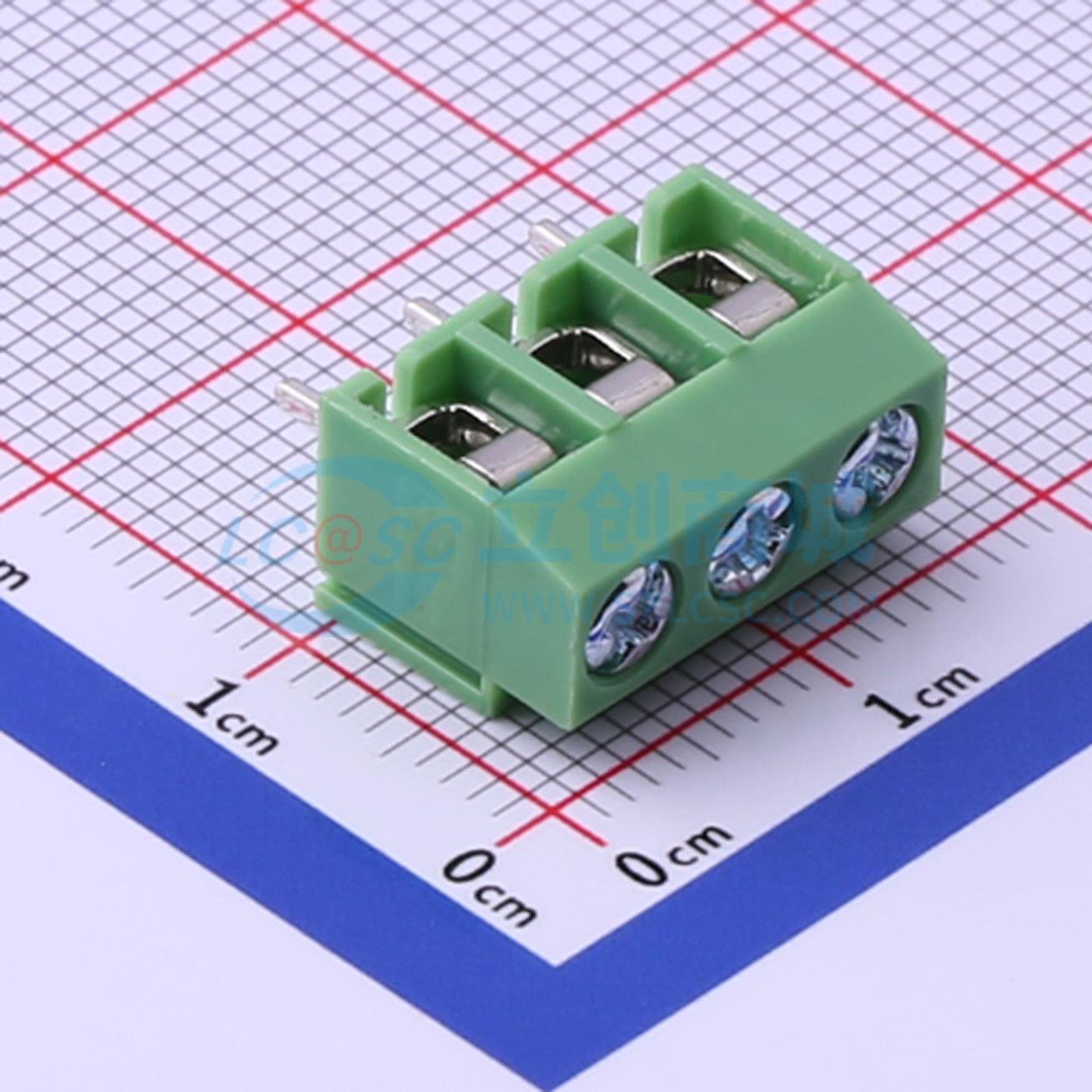 螺钉式接线端子 XY126V-5.0-3P 插件,P=5mm 1x3P 电子元器件配单