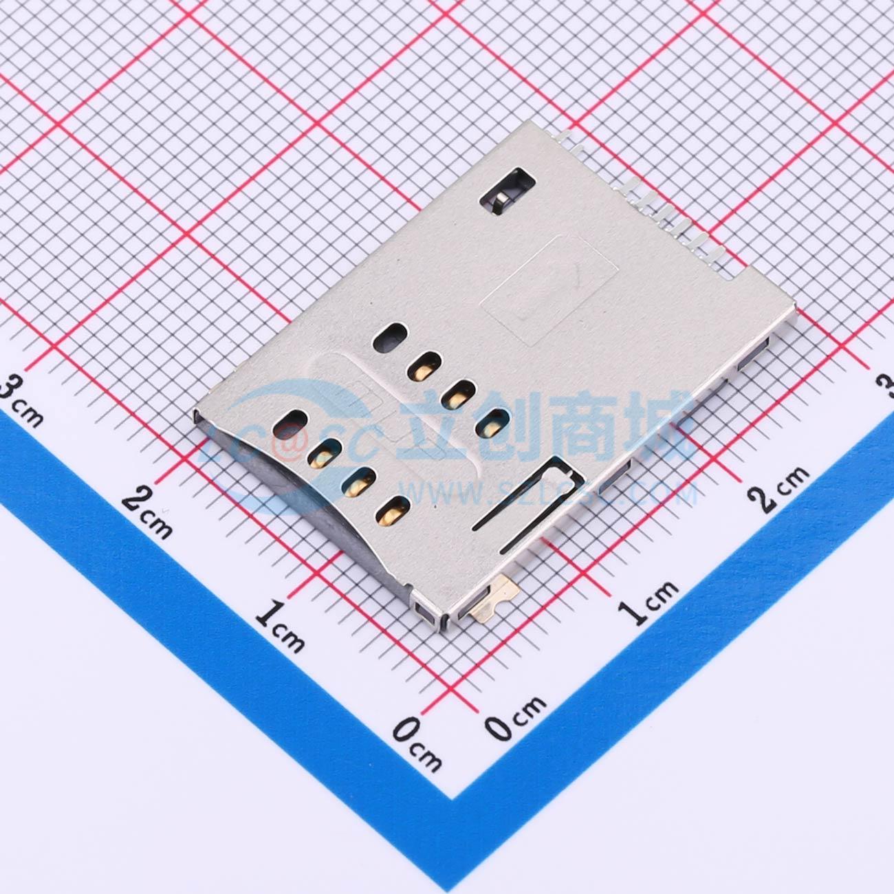 SIM卡连接器 C7020-02 SMD 自弹式 卡座 卡座 电子元器件配单