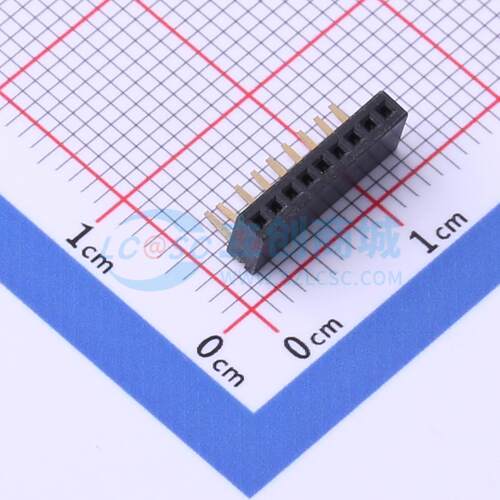 排母 X1311FR-09-C43D24 弯插,P=1.27mm 1x9P 方孔 电子元器件