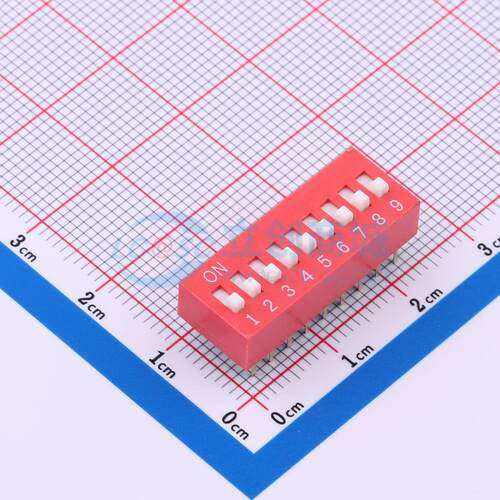 拨码开关 DS-9-R-T 插件,P=2.54mm 原装正品 电子元器件配单