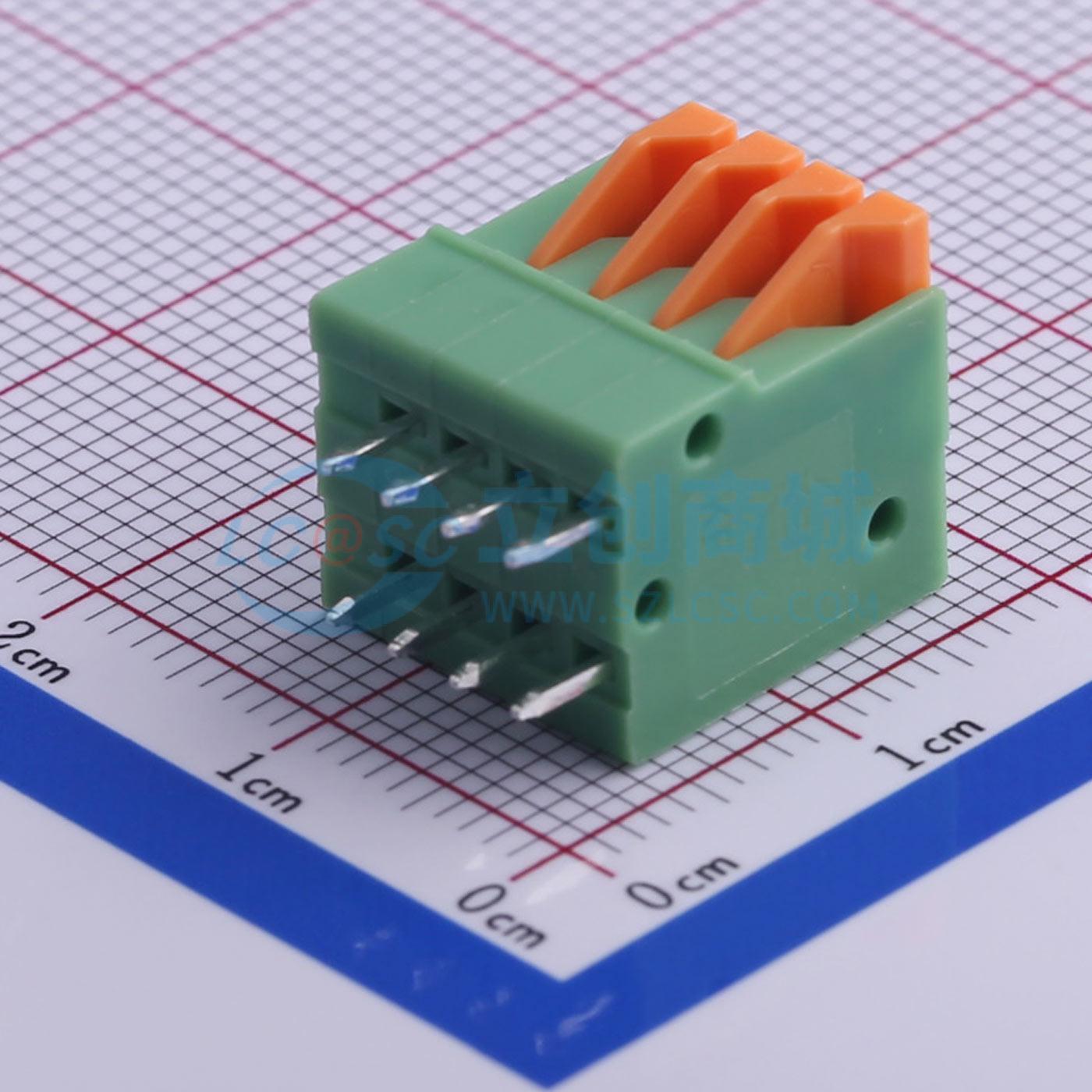弹簧式接线端子 KF141V-2.54-4P 插件P=2.54mm 4P 电子元器件