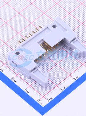 连接器 Z-230010814209 插件,P=2.54mm 2x7P 牛角扣
