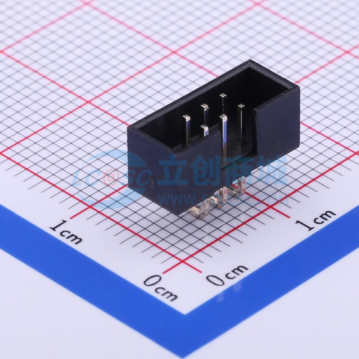 连接器 B-3002R06P-0110 弯插,P=2mm 2x3P 简牛座
