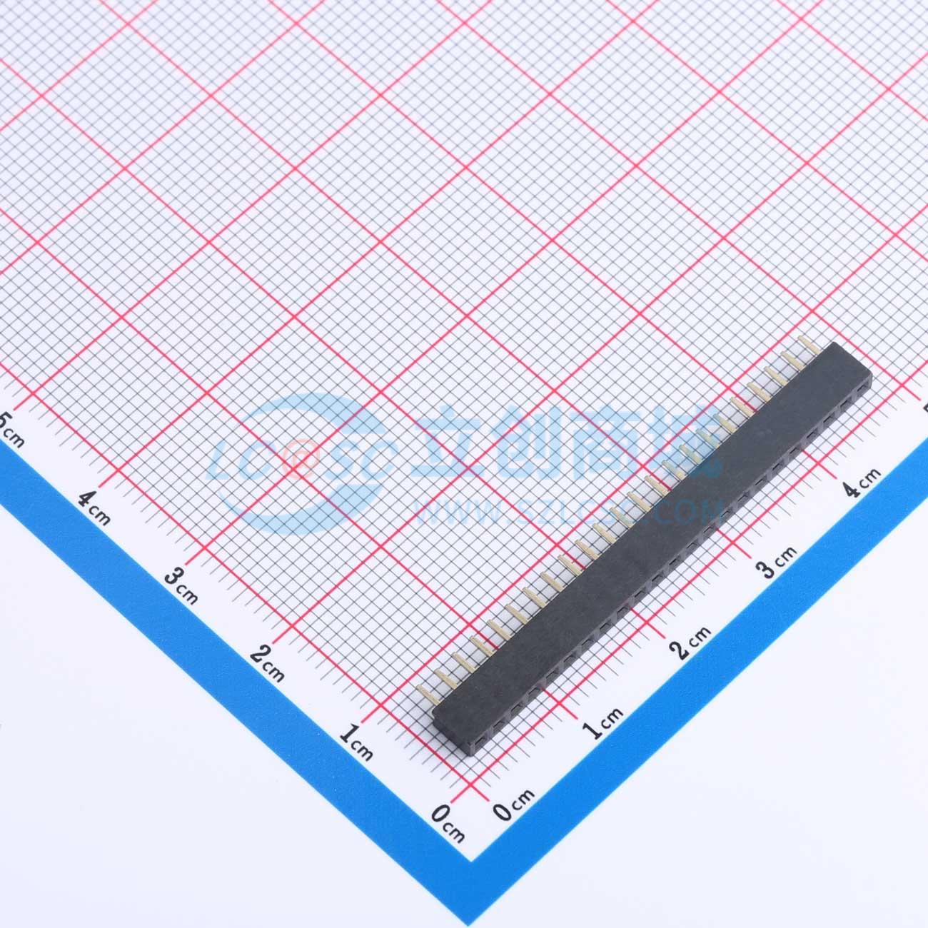 排母 DW200R-11-23-43 插件,P=2mm 1x23P 单排 电子元器件配单