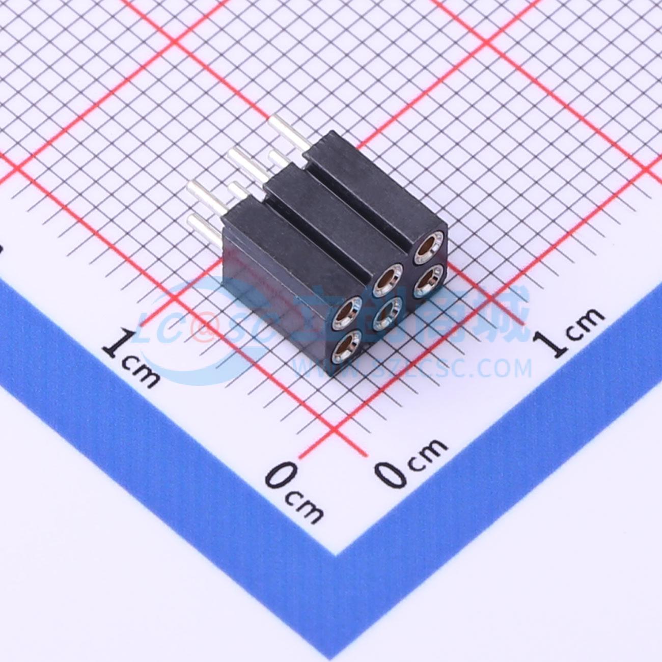 排母 MF254V-12-06-1000-H70 插件,P=2.54mm 2x3P 圆孔 原装正品