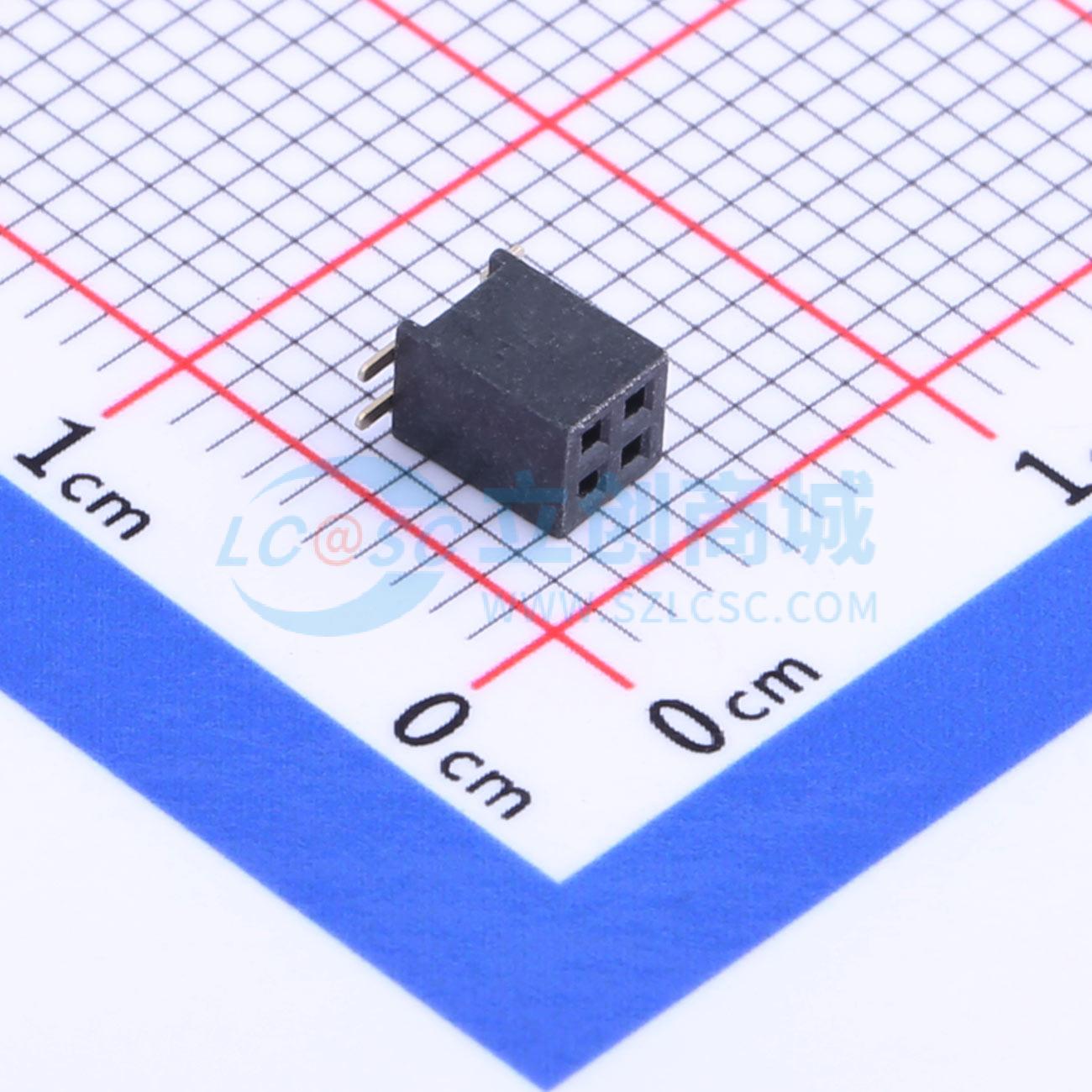 排母 X1321FVS-2x02-C43D48 SMD,P=1.27mm 2x2P 方孔 电子元器件