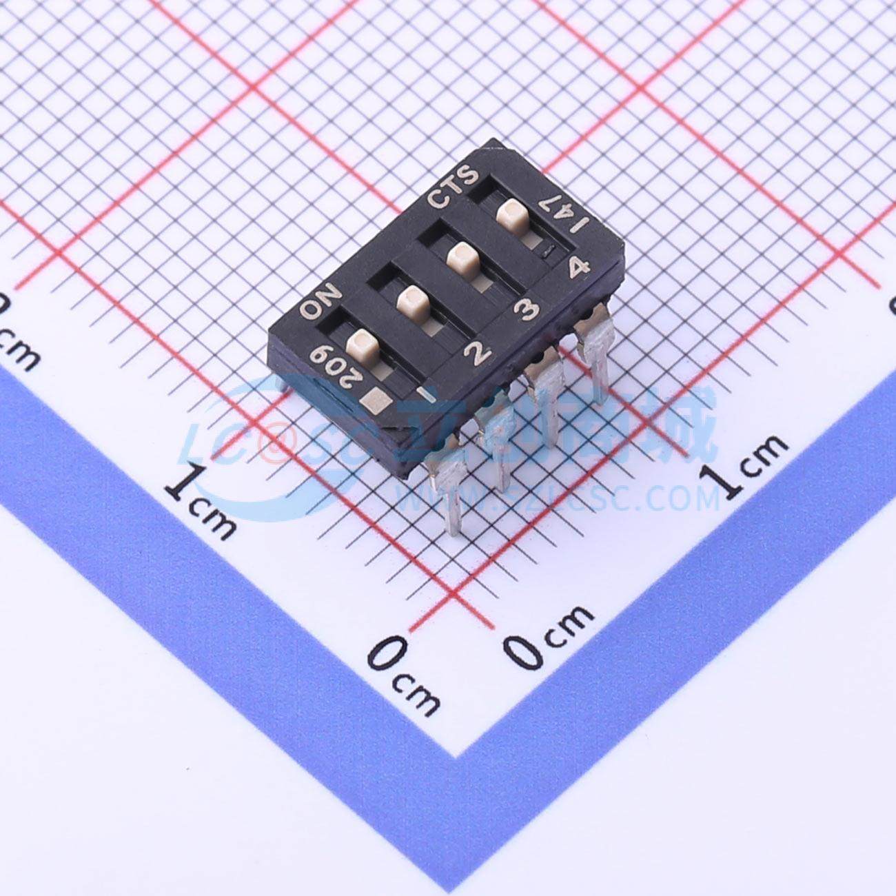 拨码开关 209-4MS 插件 原装正品 电子元器件配单