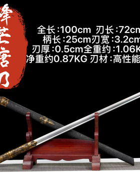 龙泉镇宝剑唐横刀绣春刀一体龙骨刀剑高锰钢刀具防身冷兵器未开刃