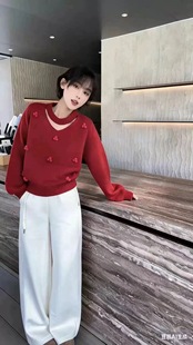 女潮193 欧洲站2025冬季 百搭洋气显瘦休闲针织衫 时尚 9432 2新款