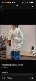 丝绒鹅绒羽绒服外套51199 翻领大毛领短款 欧洲站2025秋冬新款 时尚