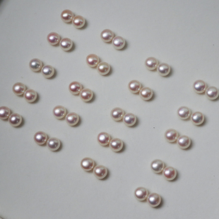 天然淡水真珍珠耳钉馒头999纯银针耳环轻奢高级感耳饰女2025新款