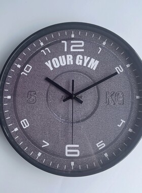 健身房专属杠铃设计挂钟体育器材店潮流创意网红墙上装饰静音时钟