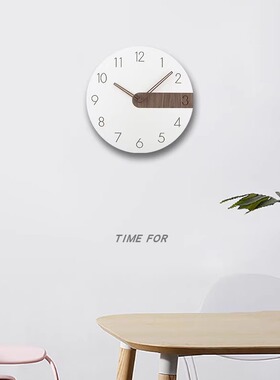 新品创意客厅时尚钟表装饰木制静音石英时钟家用挂钟简约木质挂表