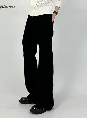 我是一条牛仔裤  高街直筒垂坠感男vibe风微喇叭裤cleanfit