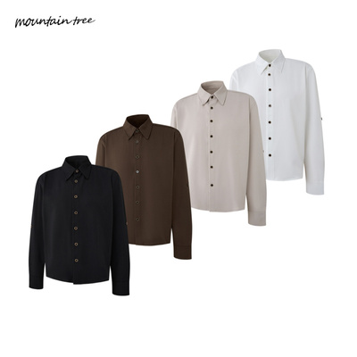 短宽版本“basic shirt2.0”基础抗皱长袖通勤纯色衬衫白A字百搭