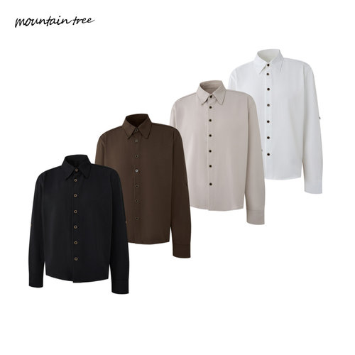 短宽版本“basic shirt2.0”基础抗皱长袖通勤纯色衬衫白A字百搭