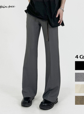 高级感cleanfit修身微喇裤子男直筒垂坠感西裤美式西装休闲裤