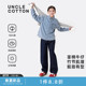 软牛仔竹节肌理感牛仔春夏 大童时尚 棉叔叔儿童全棉亲子款 牛仔衬衫