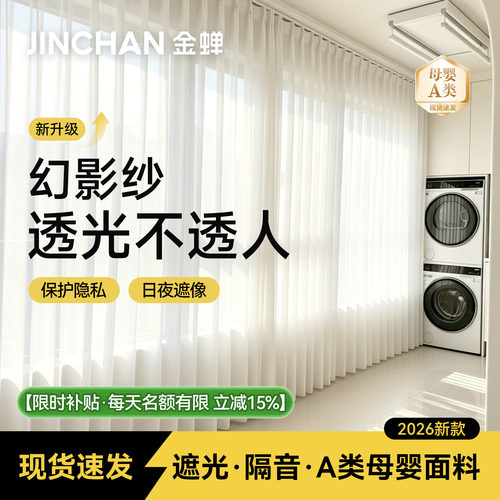幻影纱透光不透人成品现货纱帘