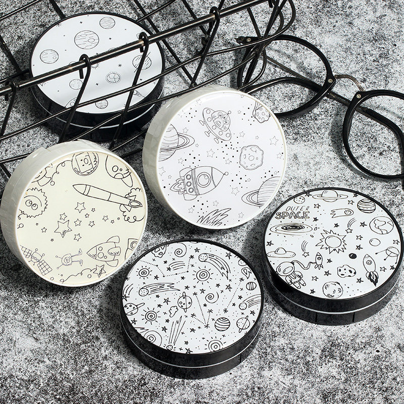 圆形简约太空涂鸦美瞳护理盒隐形眼镜伴侣盒便携防漏密封圈双联盒|msdalam kategori ZIPPO/Swiss Army Knife/cermin mata, Cermin mata aksesori, ejen penjagaan, kanta sentuh kotak sahabat - dari Buy2taobao.com untuk memberikan perkhidmatan ejen Taobao profesional membeli