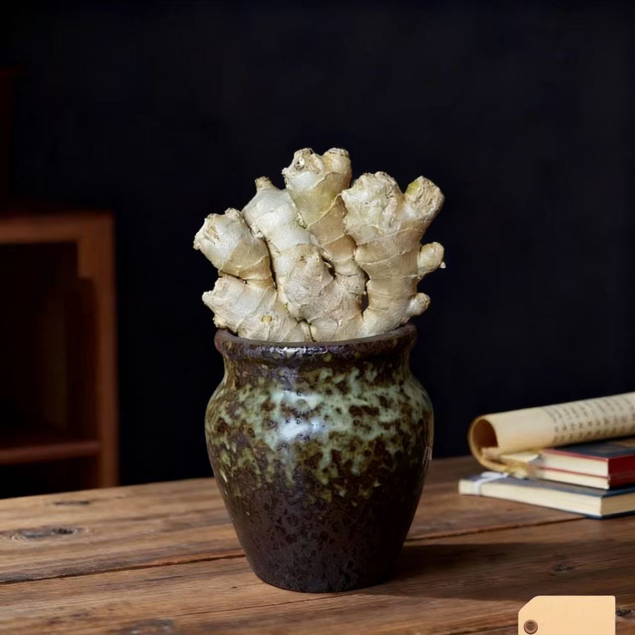 禄根盆栽带芽好养不当生姜室内种植办公室四季常青桌面绿植盆景