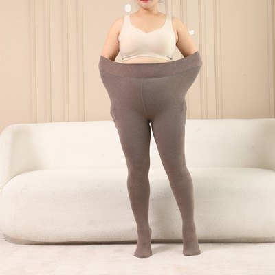 大码棉打底裤女高腰连裤袜春秋外穿胖mm加大码显瘦裤富姐一体