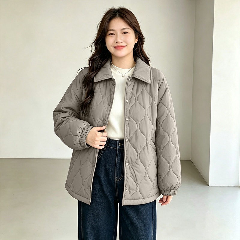 大码棉服女胖mm新款宽松保暖加绒外套200斤特大码女装厚棉衣3341