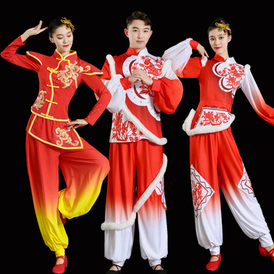 2023冬新款弹力喜庆秧歌服扇子舞
